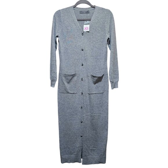 Primark Womens Long Gray Button-Up Cardigan With Front Pockets Size XS Lightweig - Picture 1 of 7